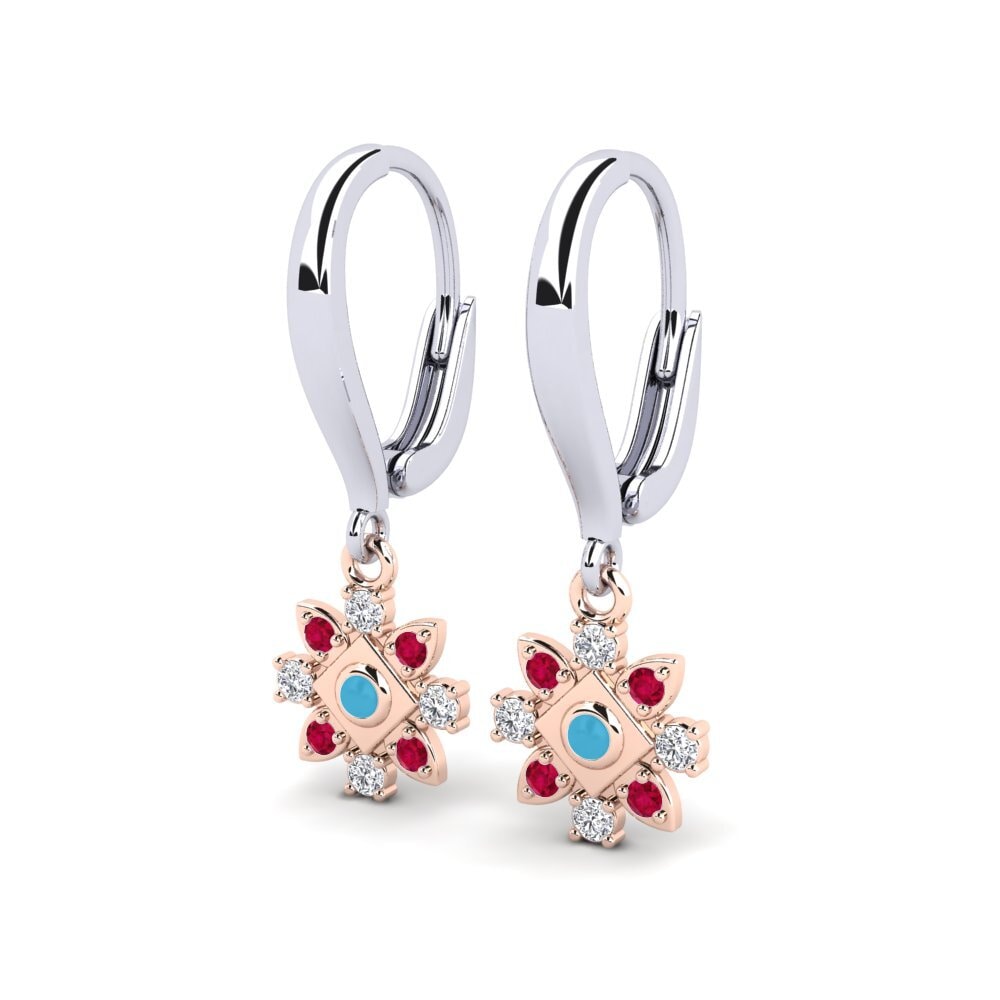 14k White & Rose Gold Women's Earring Hapu