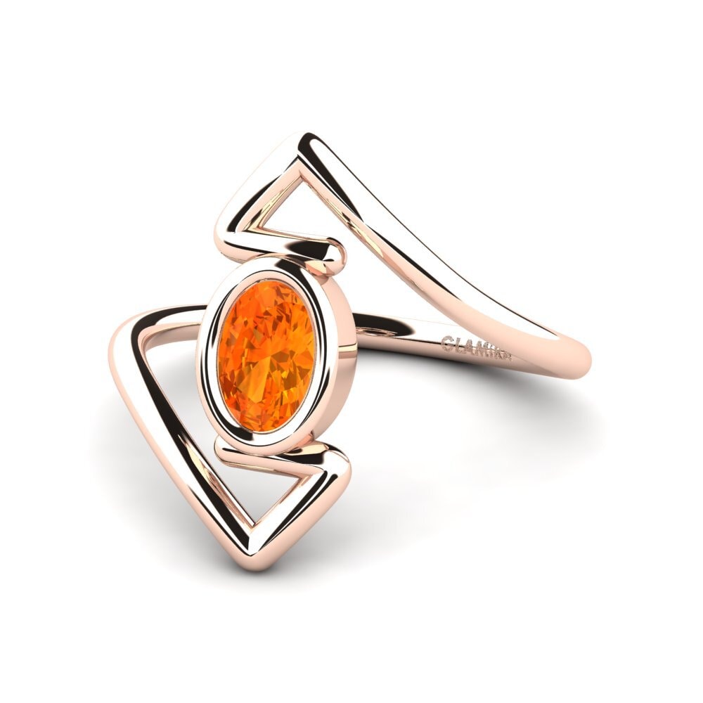 Ovalado Zafiro Naranja Anillo Hardie
