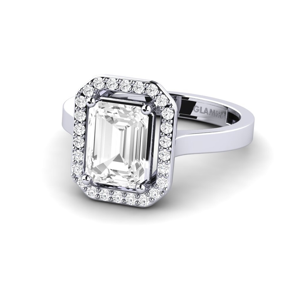 White sapphire Engagement Ring Harebrained