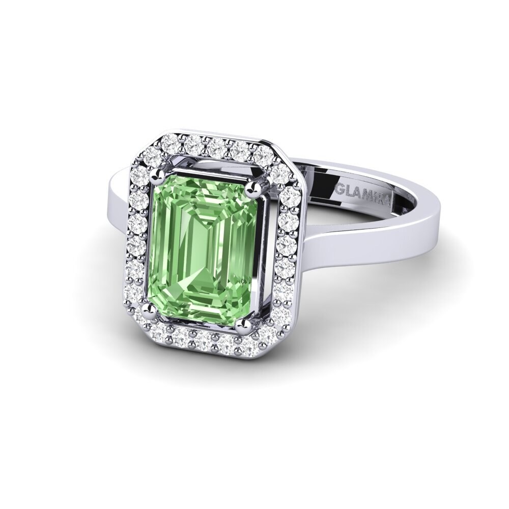 Green Diamond Engagement Ring Harebrained