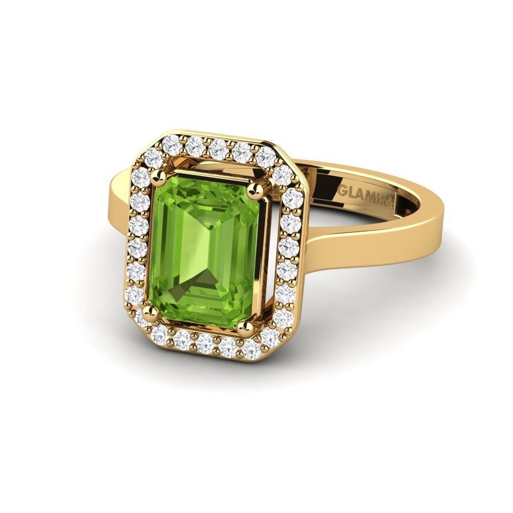 14k Oro Amarillo Anillo de compromiso Harebrained