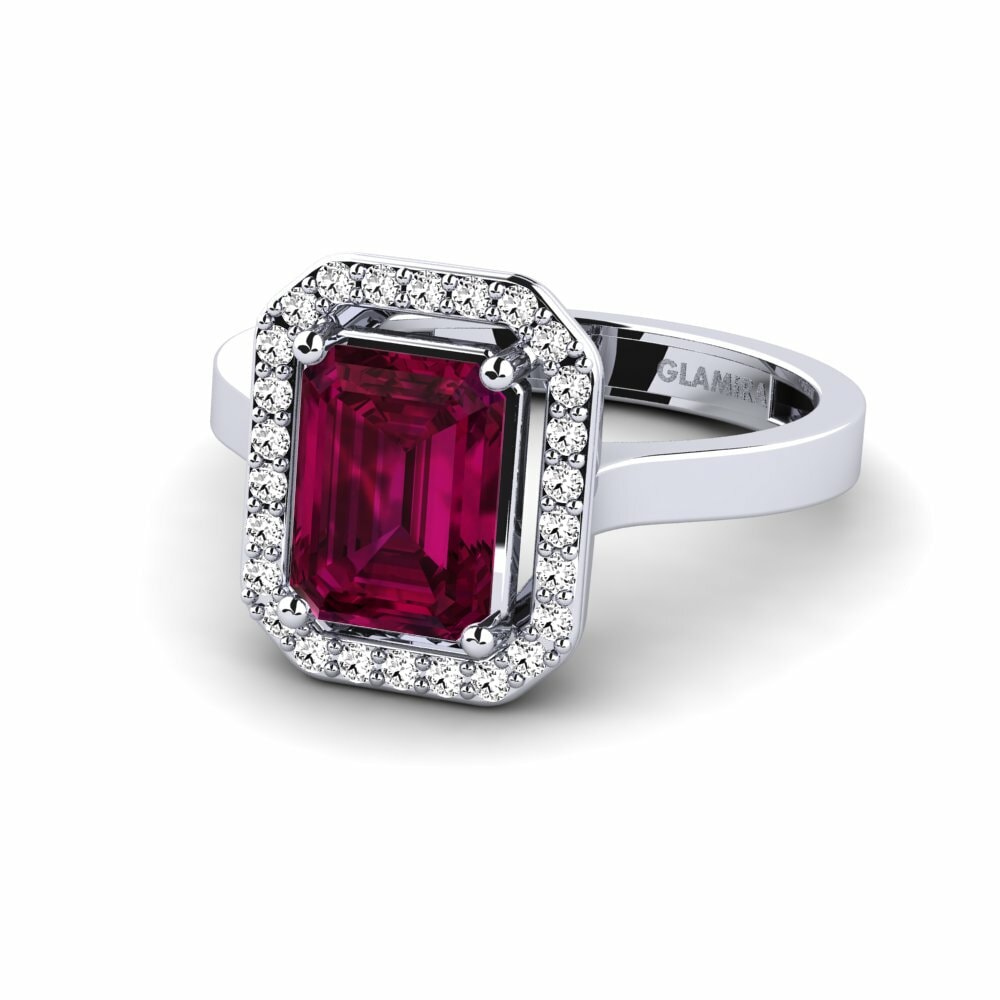 Rhodolite Garnet Engagement Ring Harebrained