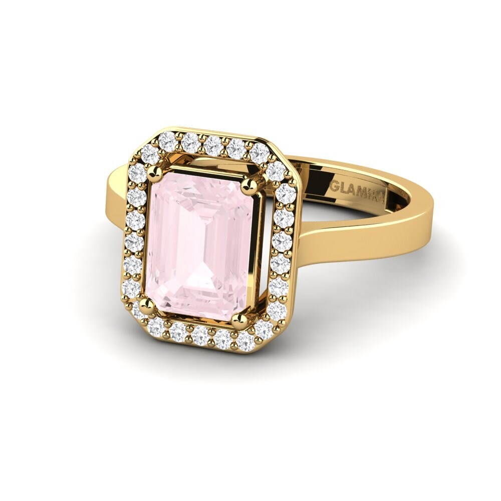 18k Oro Amarillo Anillo de compromiso Harebrained