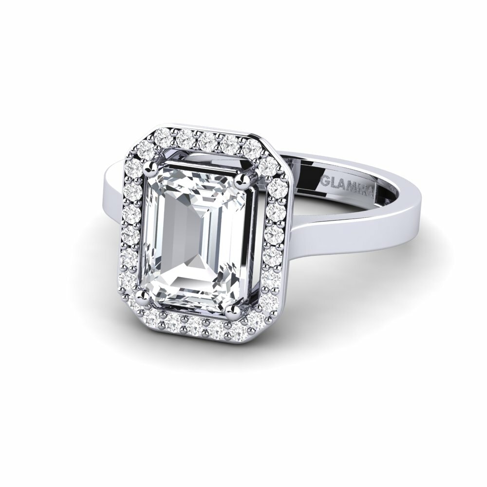 White Zircon Engagement Ring Harebrained