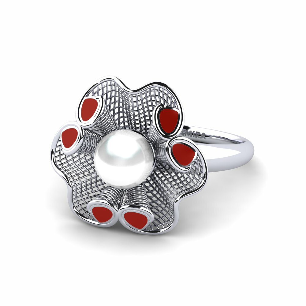 Bagues de fiançailles Argent Blanc Perles