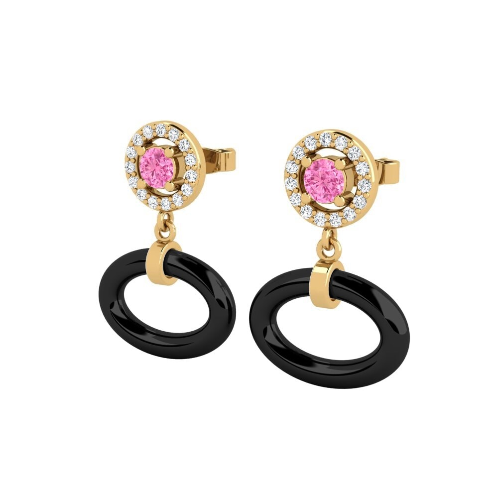 Safira Rosa Brincos Feminino Harriette