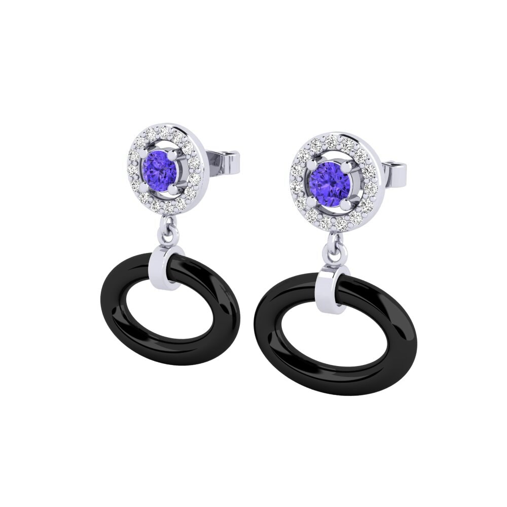 Platino 950 Tanzanita Pendiente de mujer Harriette