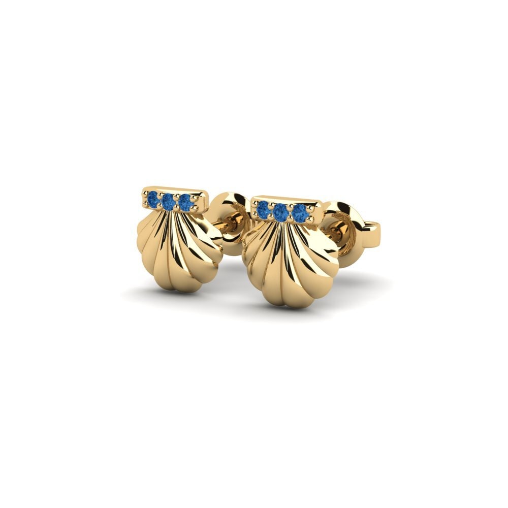 Zircone Bleu Foncé Boucle d'oreille femme Harsashi
