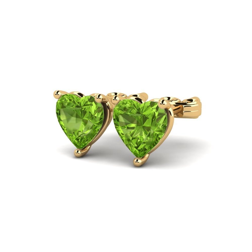 14k Oro Amarillo Peridoto Pendiente de mujer Hartwick