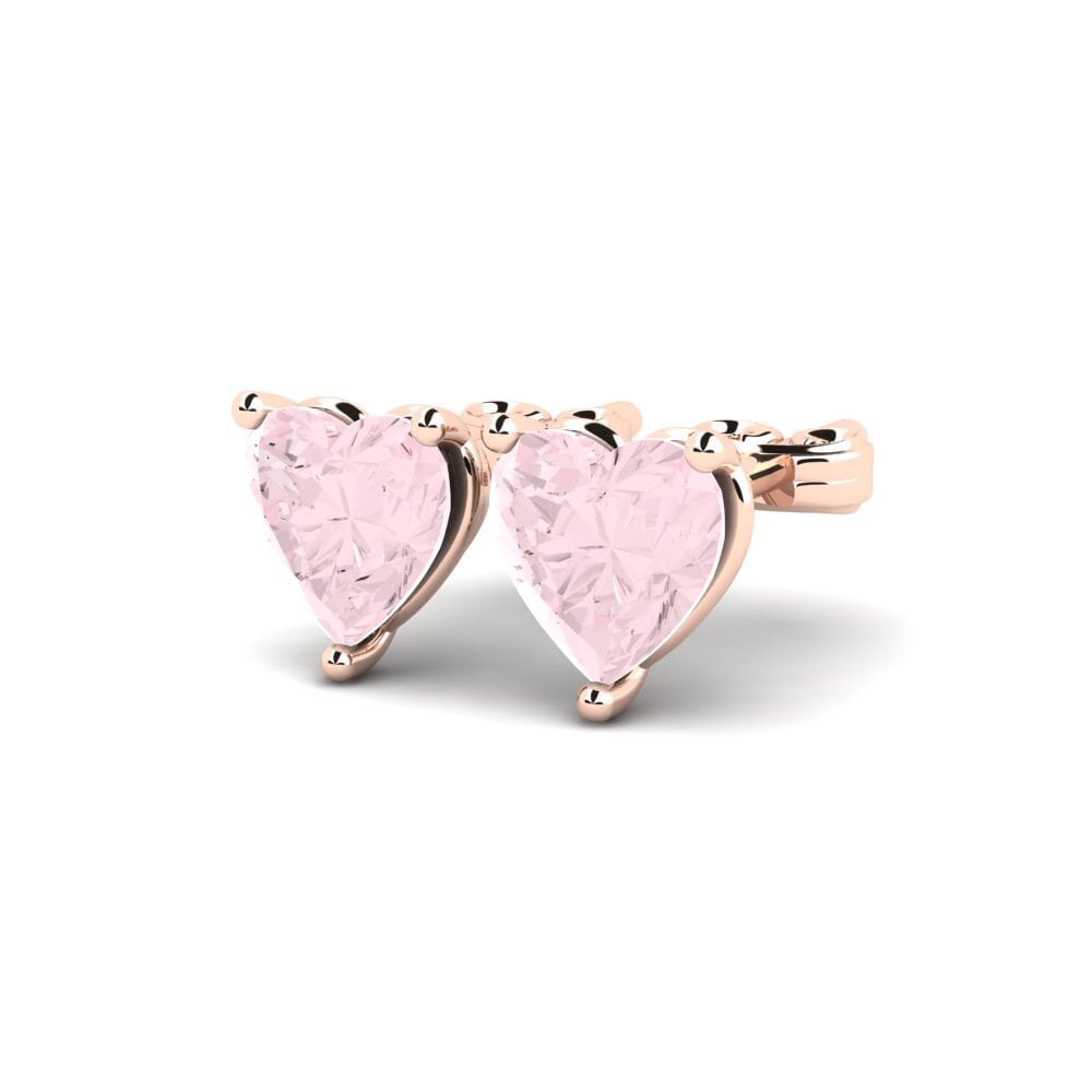 14k Oro Rosa Cuarzo rosa Pendiente de mujer Hartwick