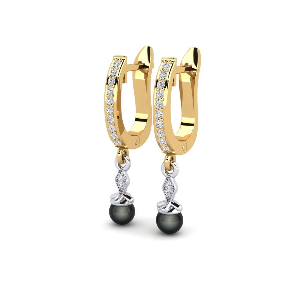 14ct Yellow & White Gold Women's Earring Haspen