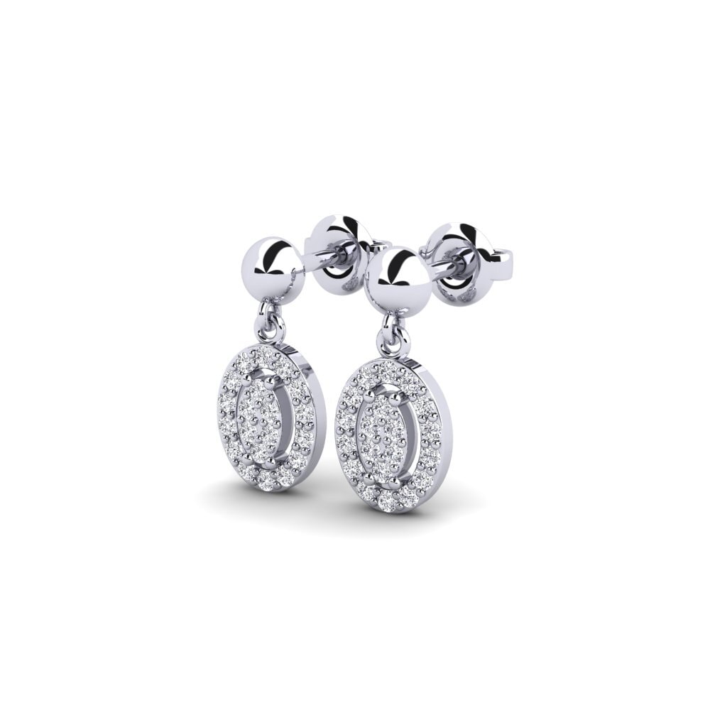 14k Oro Blanco Pendiente de mujer Hatimi