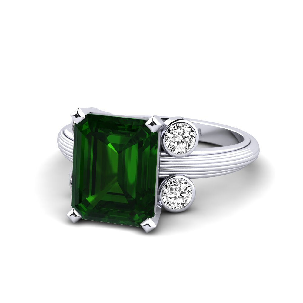 Green Tourmaline Engagement Ring Hauer