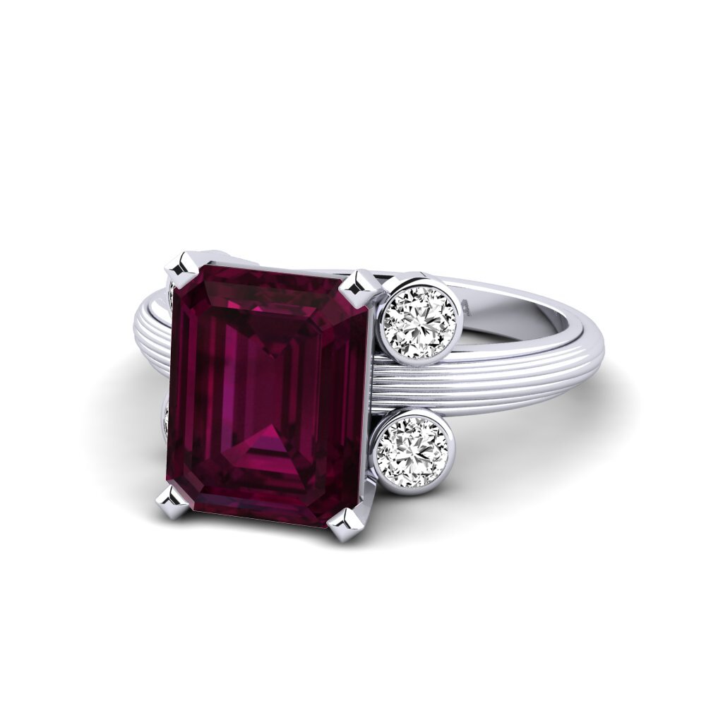 Rhodolite Garnet Engagement Ring Hauer