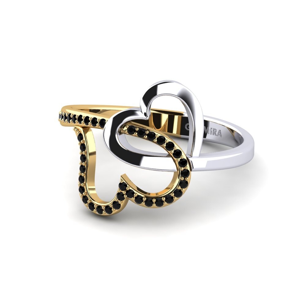 9ct White & Yellow Gold Black Onyx Ring Haycraft
