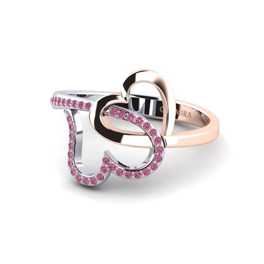 18ct Rose & White Gold Rhodolite Garnet Ring Haycraft