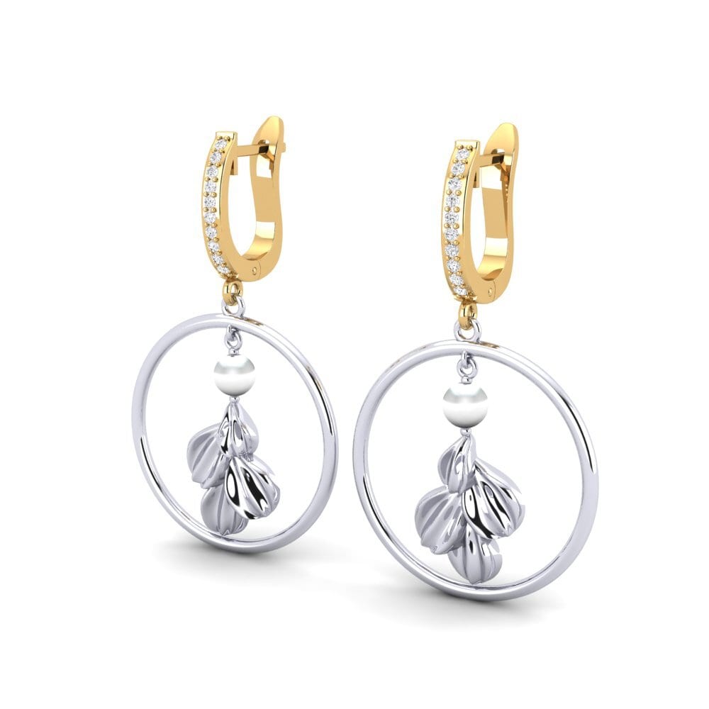 9ct White & Yellow Gold White sapphire Women's Earring Haydel