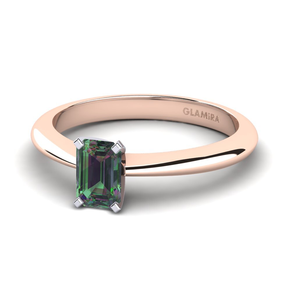 9ct Rose & White Gold Mystic Topaz Engagement Ring Hayley 0.62 crt
