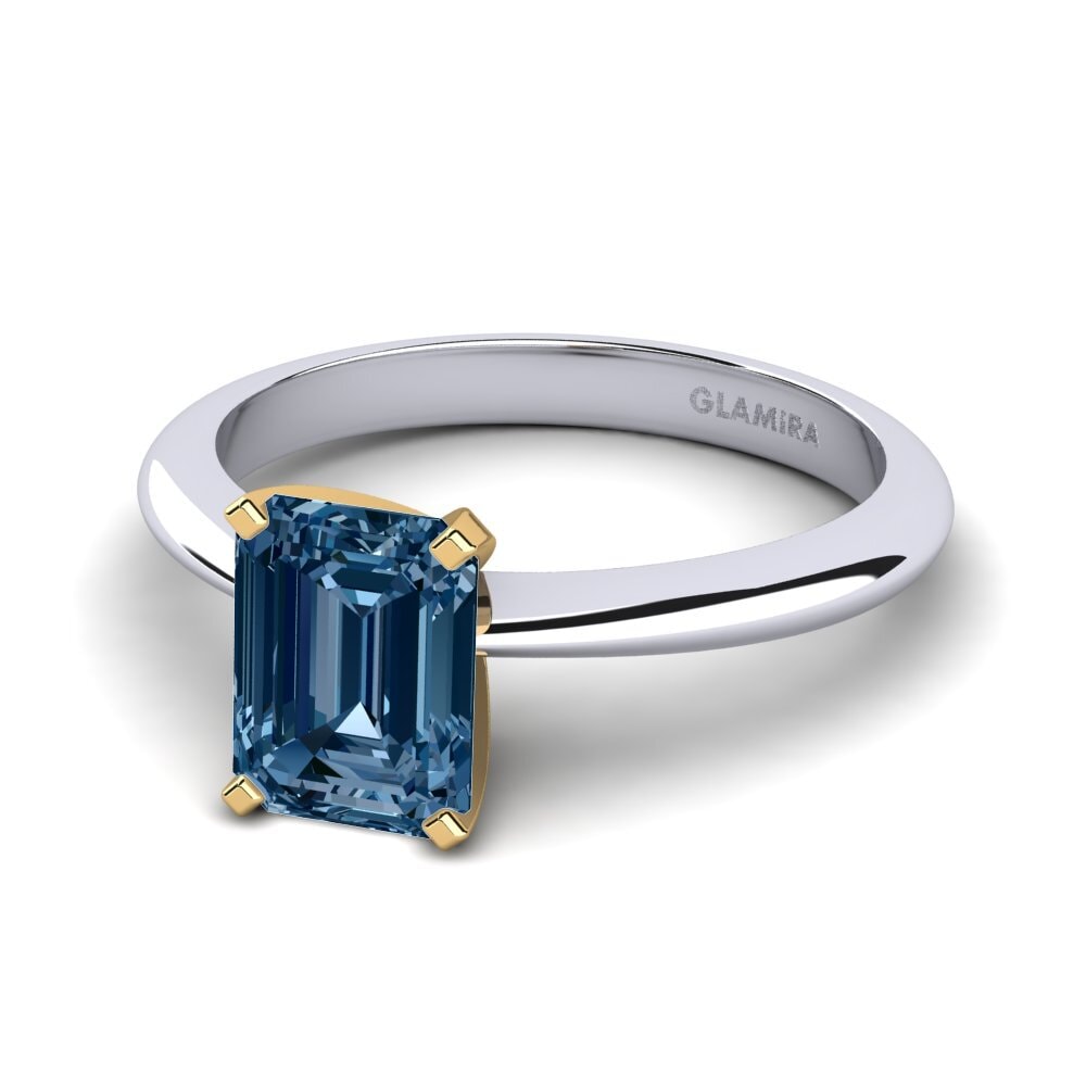 18k Oro Blanco & Amarillo Anillo de compromiso Hayley 2.15crt