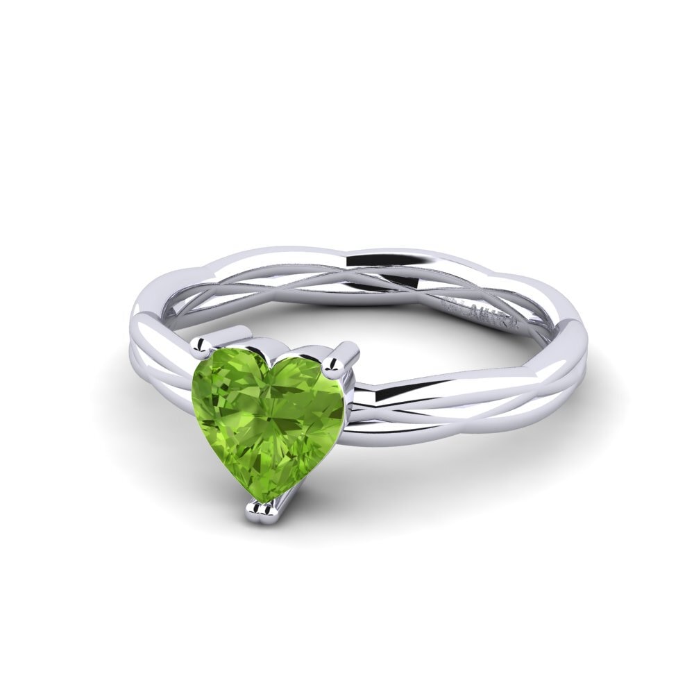 Peridot Engagement Ring Heartes