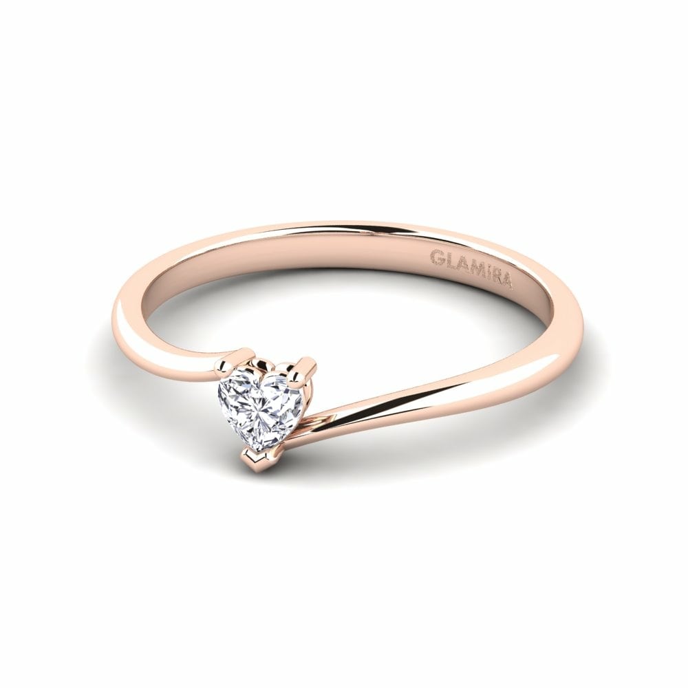 Anillo de compromiso Hearteye 3.5 mm 14k Oro Rosa