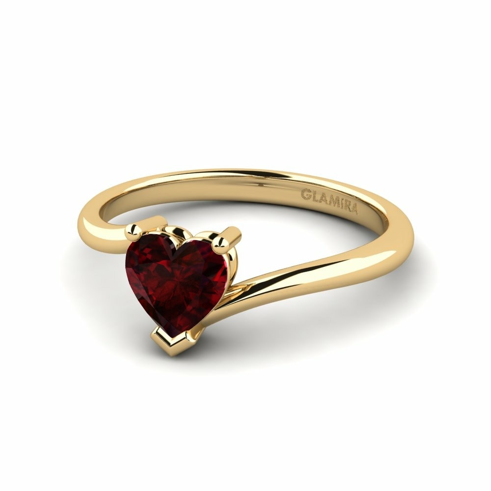 Garnet Engagement Ring Hearteye 6.0 mm