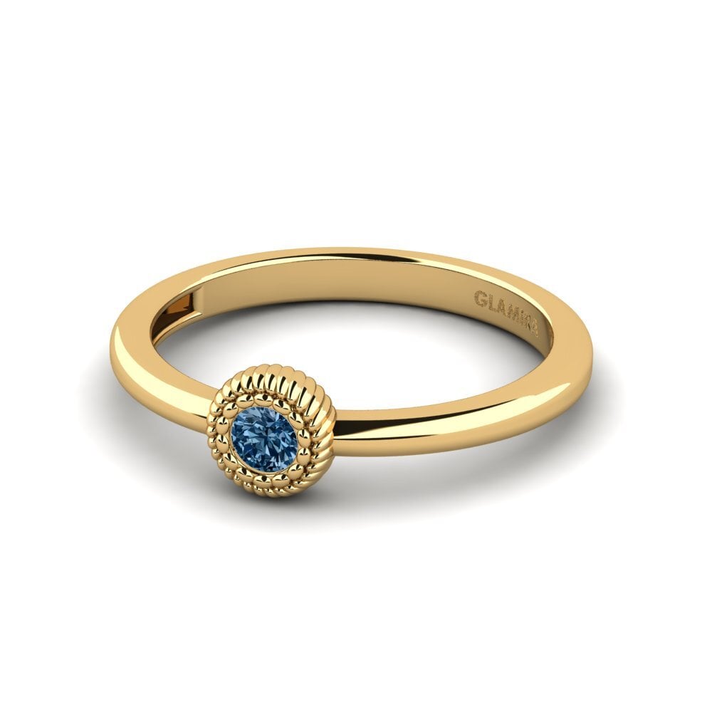 Diamante Azul Anillo de compromiso Hearty