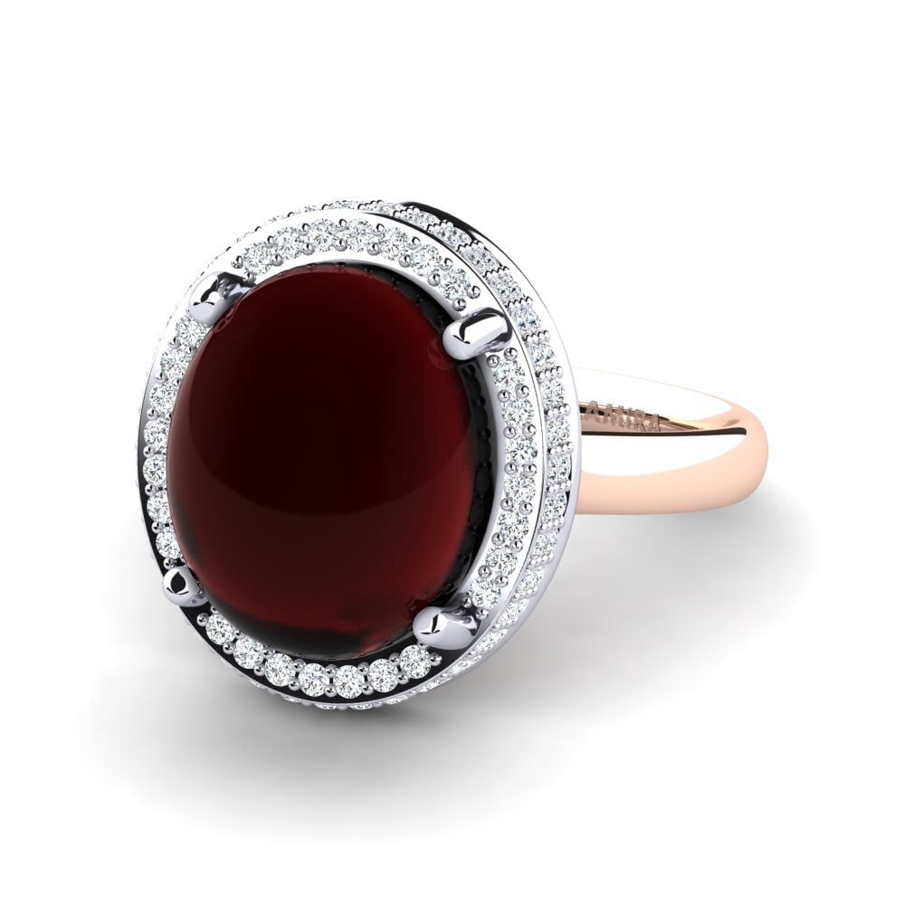 750 Ros & Putih Emas Cincin Hedwig