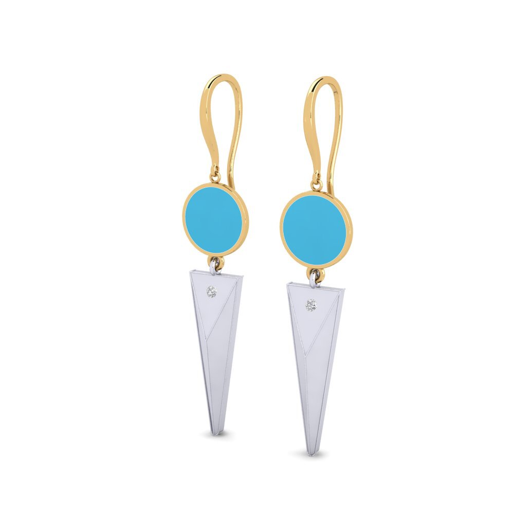14ct Yellow & White Gold Women's Earring Hedwiga
