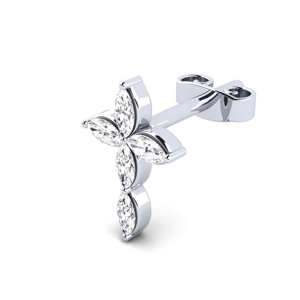 950 Palladium White sapphire Men's Earring Heelies
