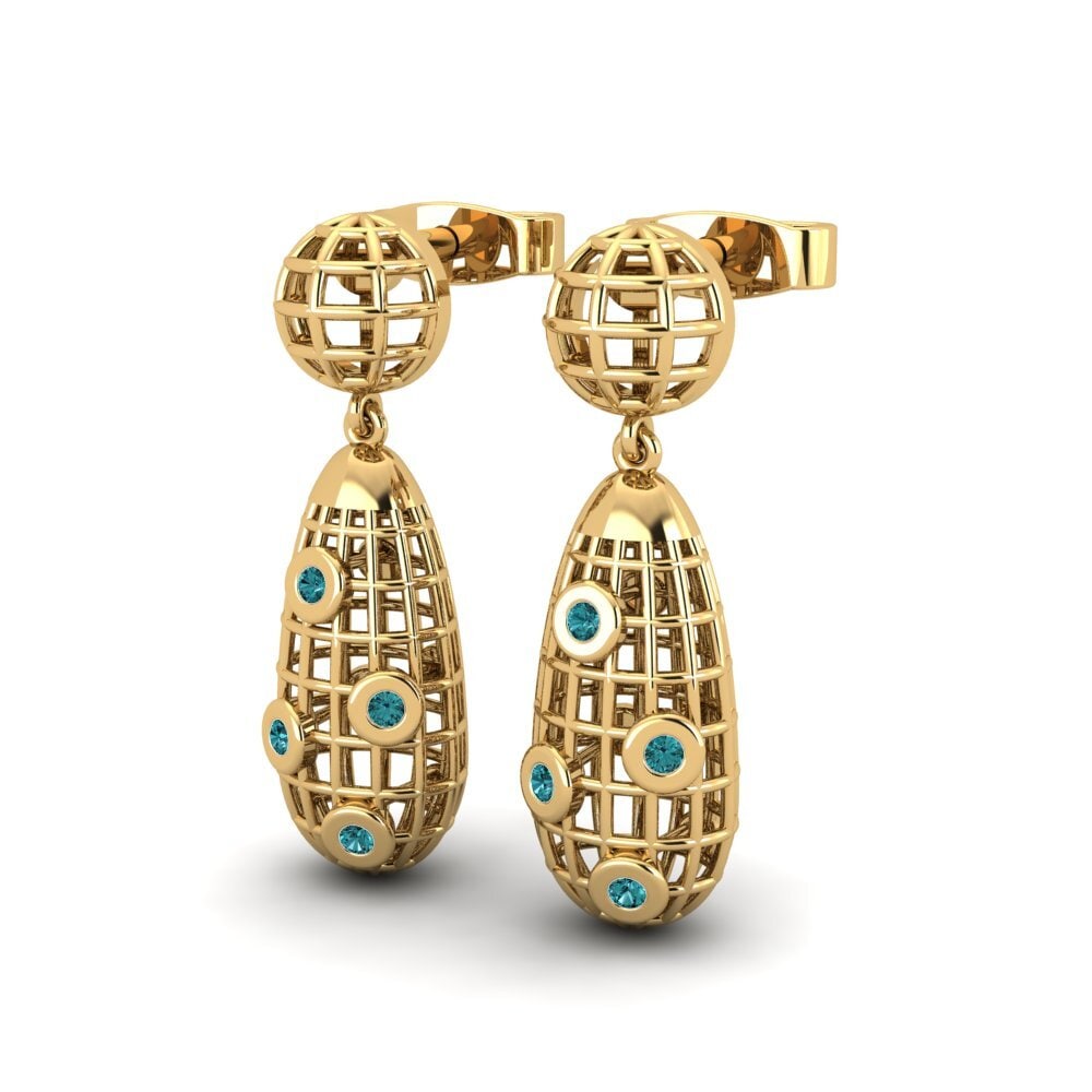 Diamante Azul Pendiente de mujer Heen
