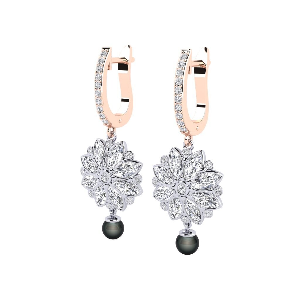 14ct Rose / White Gold Women's Earring Heeren