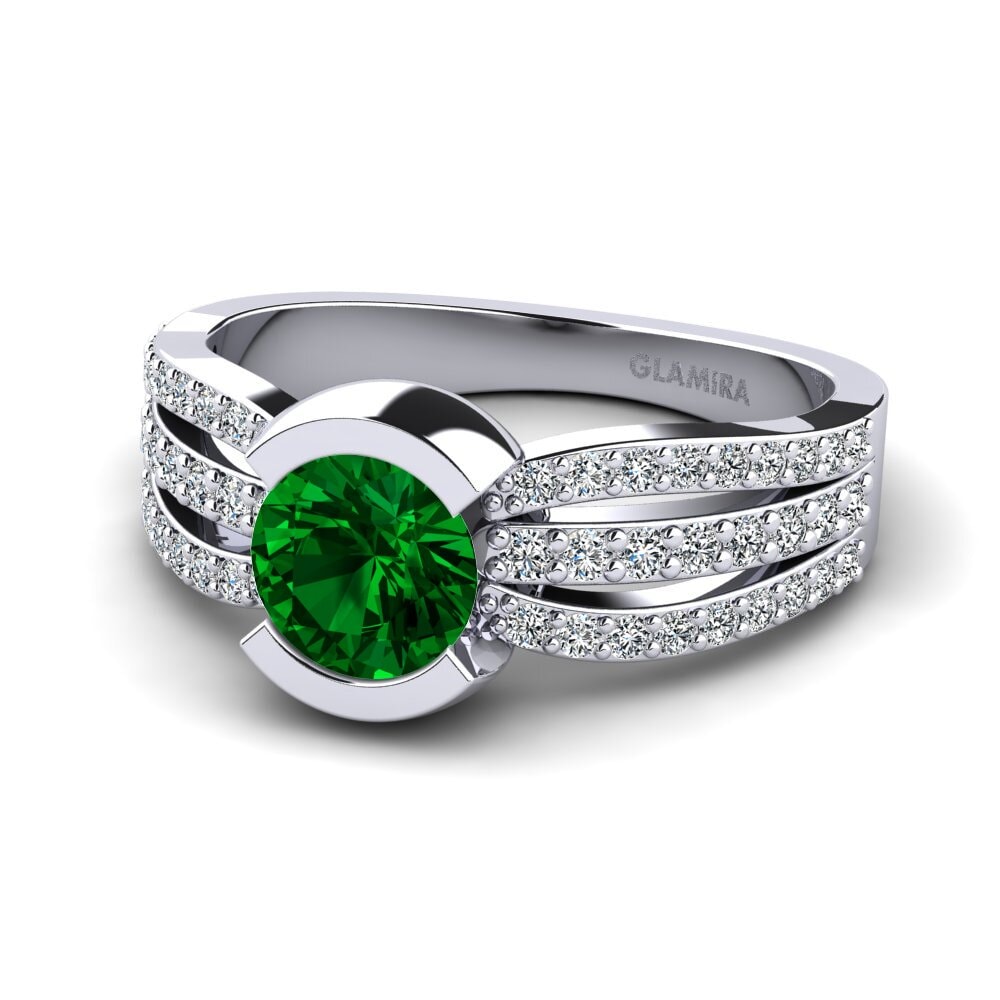 Circonita Verde Anillo de Mujer Hehwe