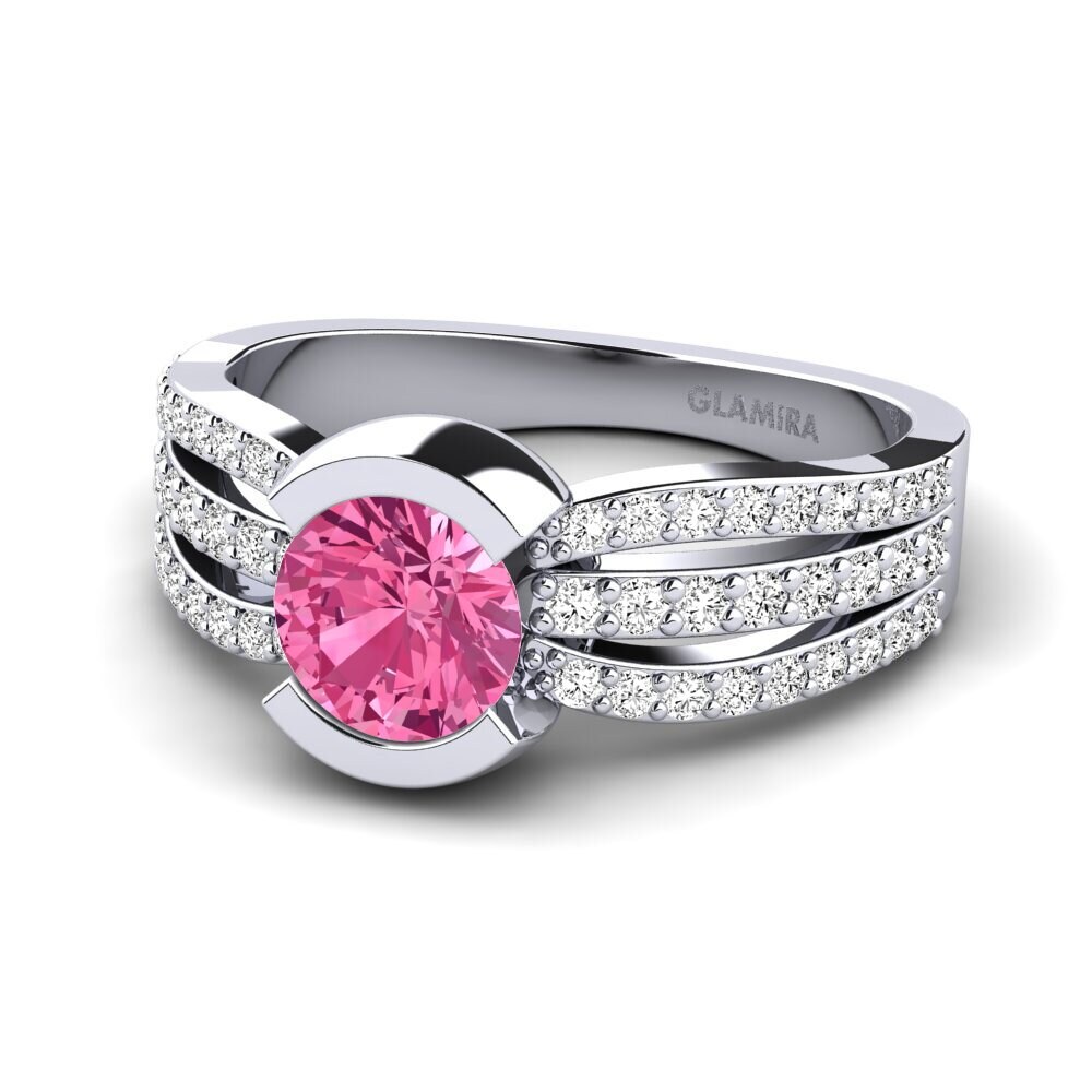 Turmalina rosa Anillo de Mujer Hehwe