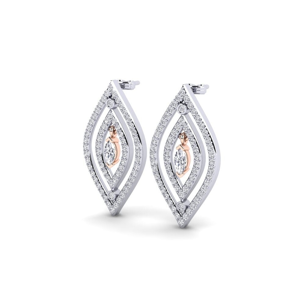 14ct White / Rose Gold Marquise Women's Earring Heilyn