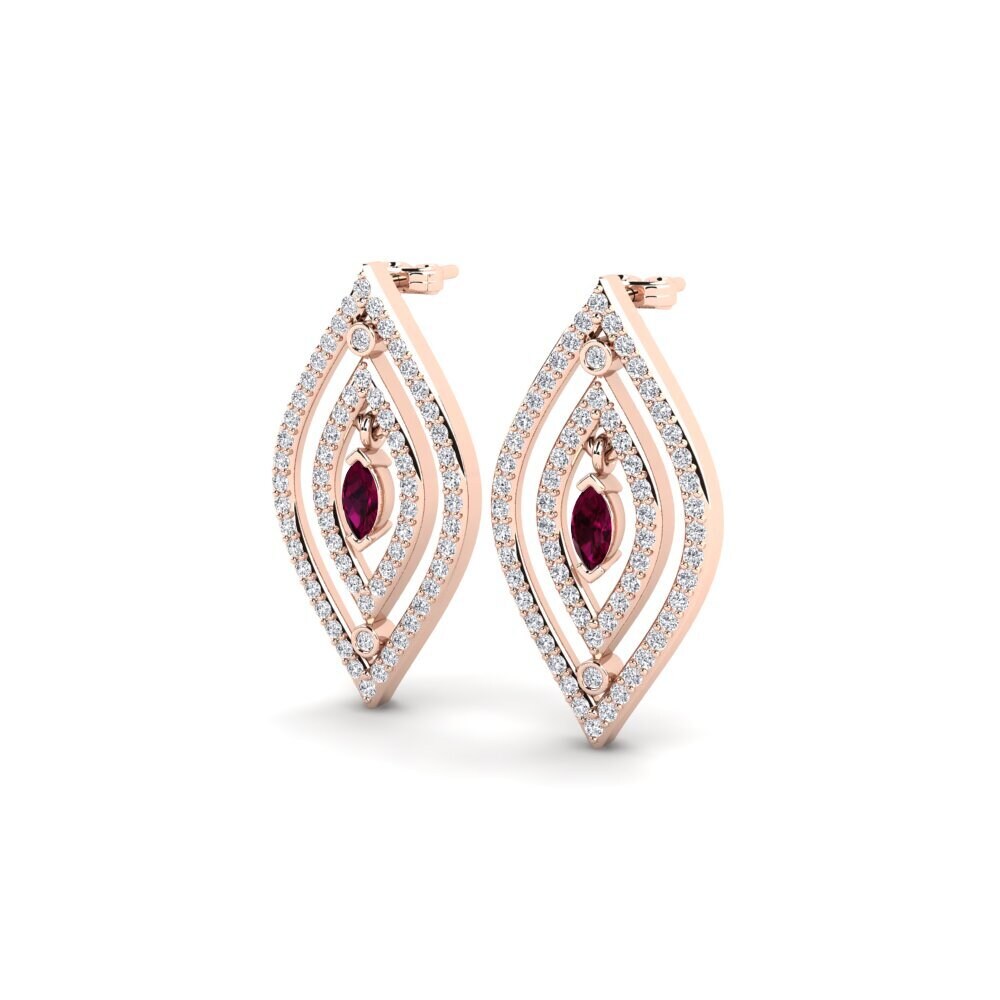 18ct Rose Gold Rhodolite Garnet Women's Earring Heilyn
