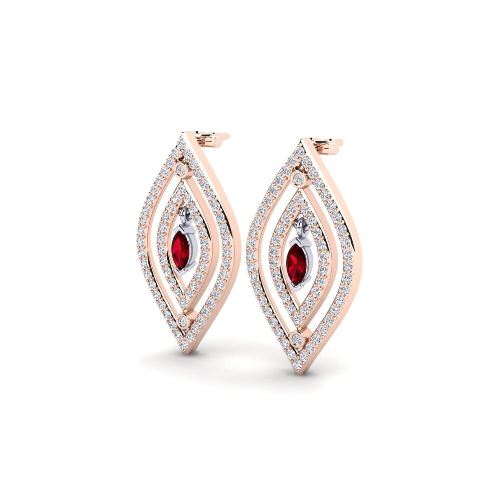 Đá Zirconia Đỏ Bông tai nữ Heilyn
