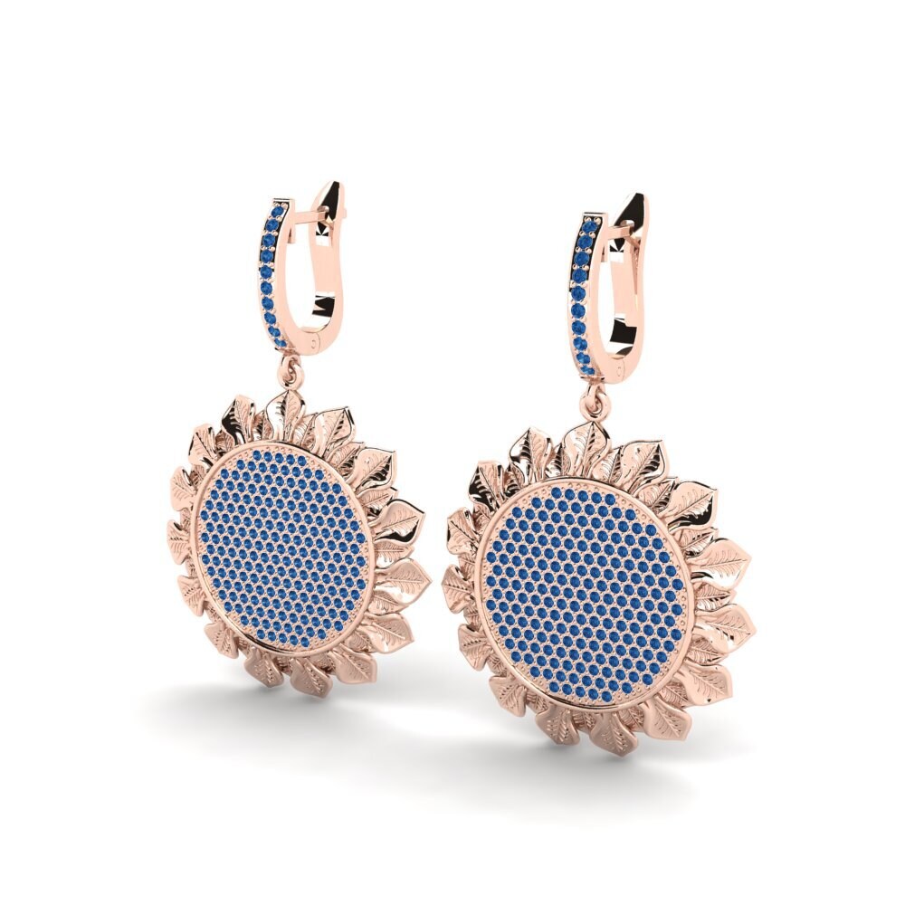 Zircônia azul escuro Brincos Feminino Helalit