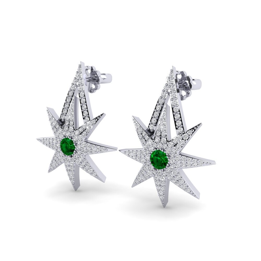 Đá Zirconia Xanh Bông tai nữ Helenos
