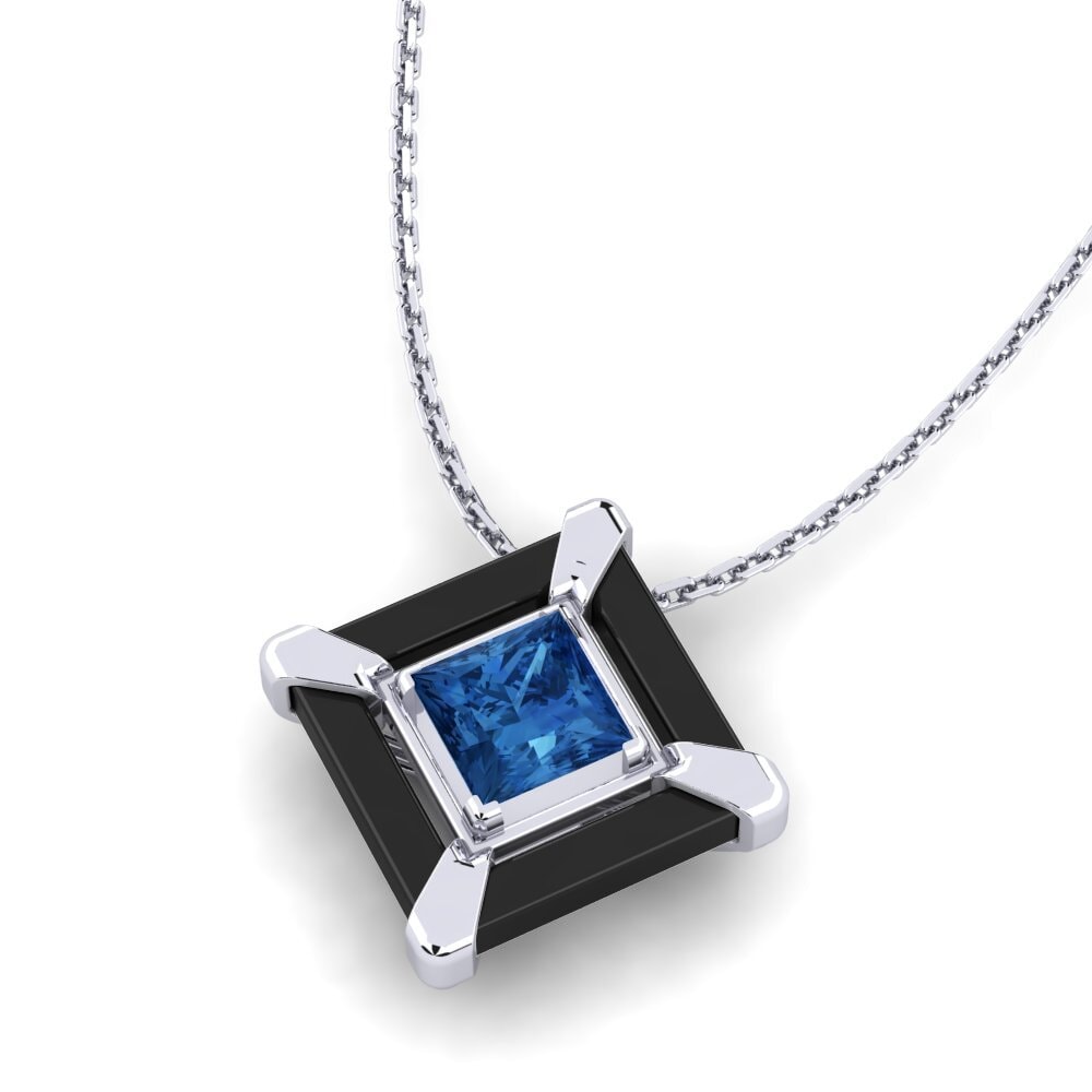 Circonita Azul Oscuro Colgante de Mujer Helget