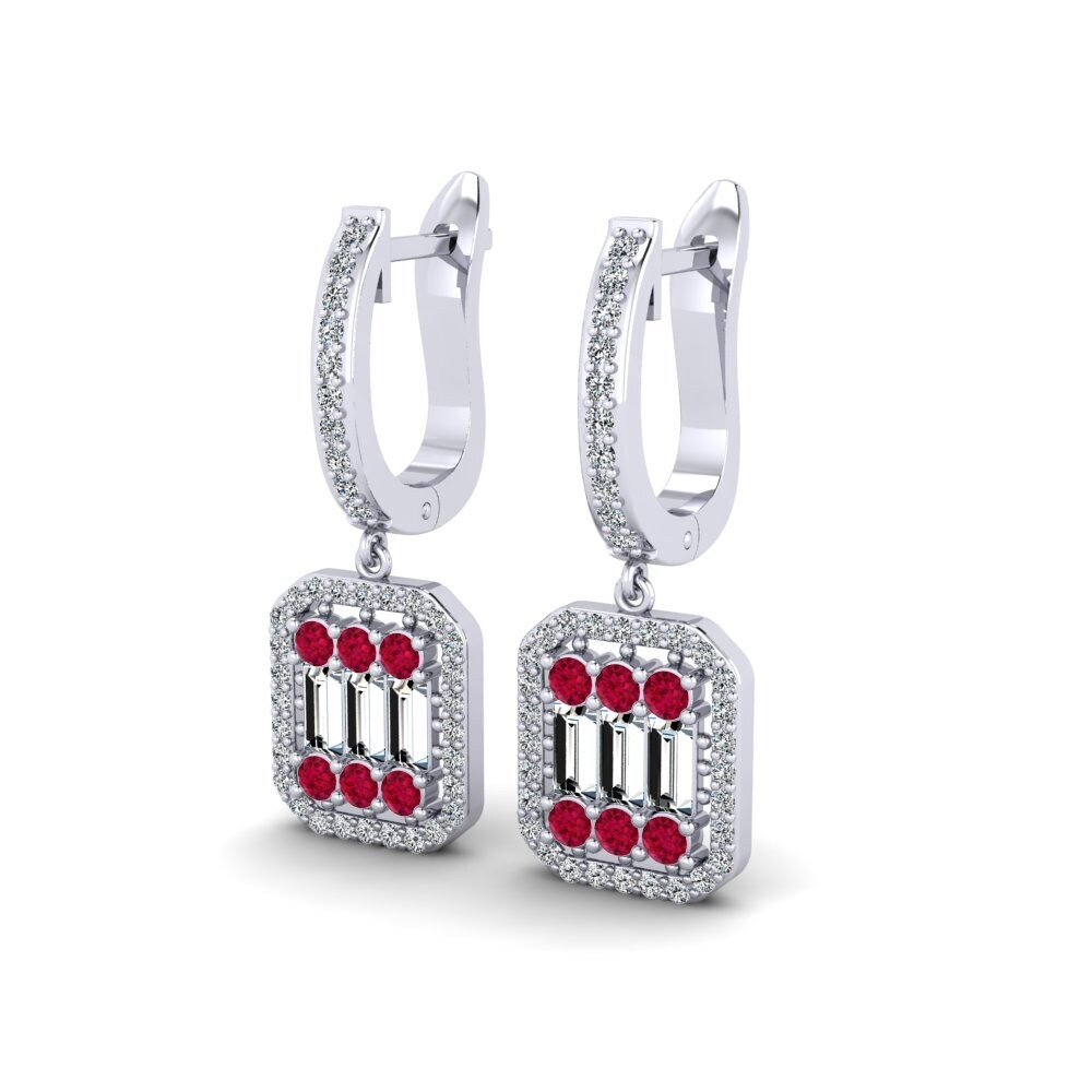 Đá Ruby / Hồng Ngọc Bông tai nữ Hell