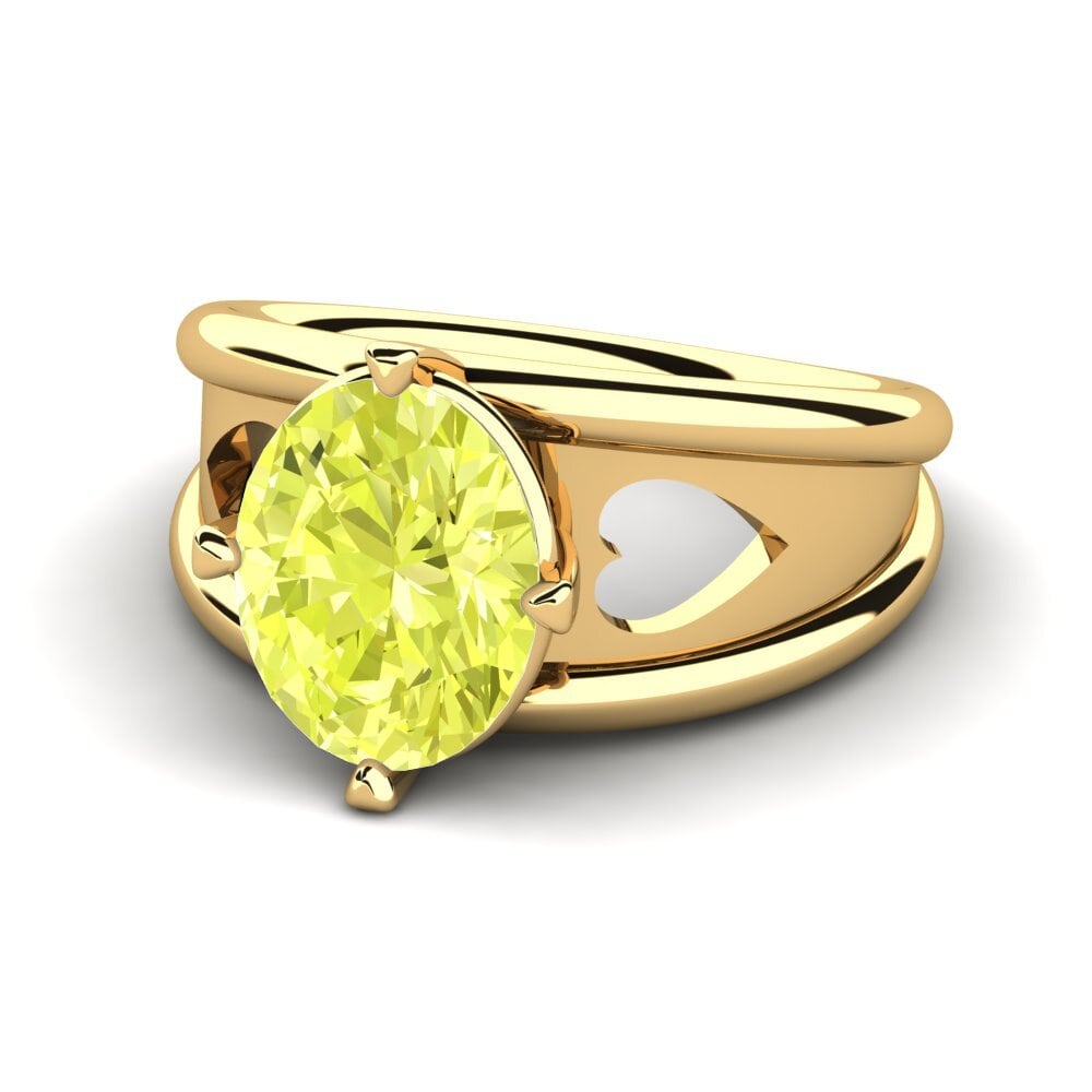 14k Oro Amarillo Cuarzo Limón Anillo de compromiso Helyena