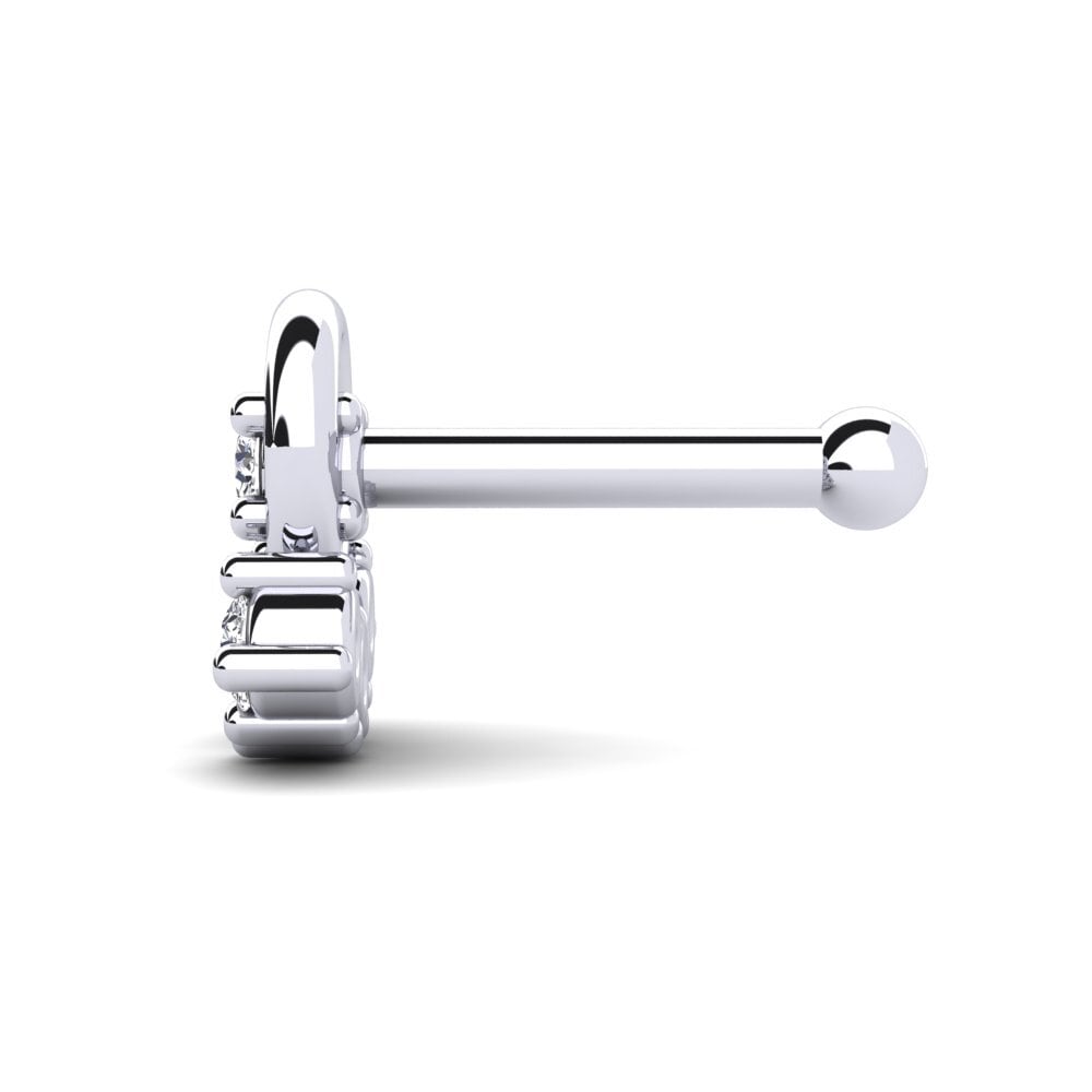 Achetez GLAMIRA Piercing Nez Henty en Or Blanc 375 Diamant 0.04 Carats ...