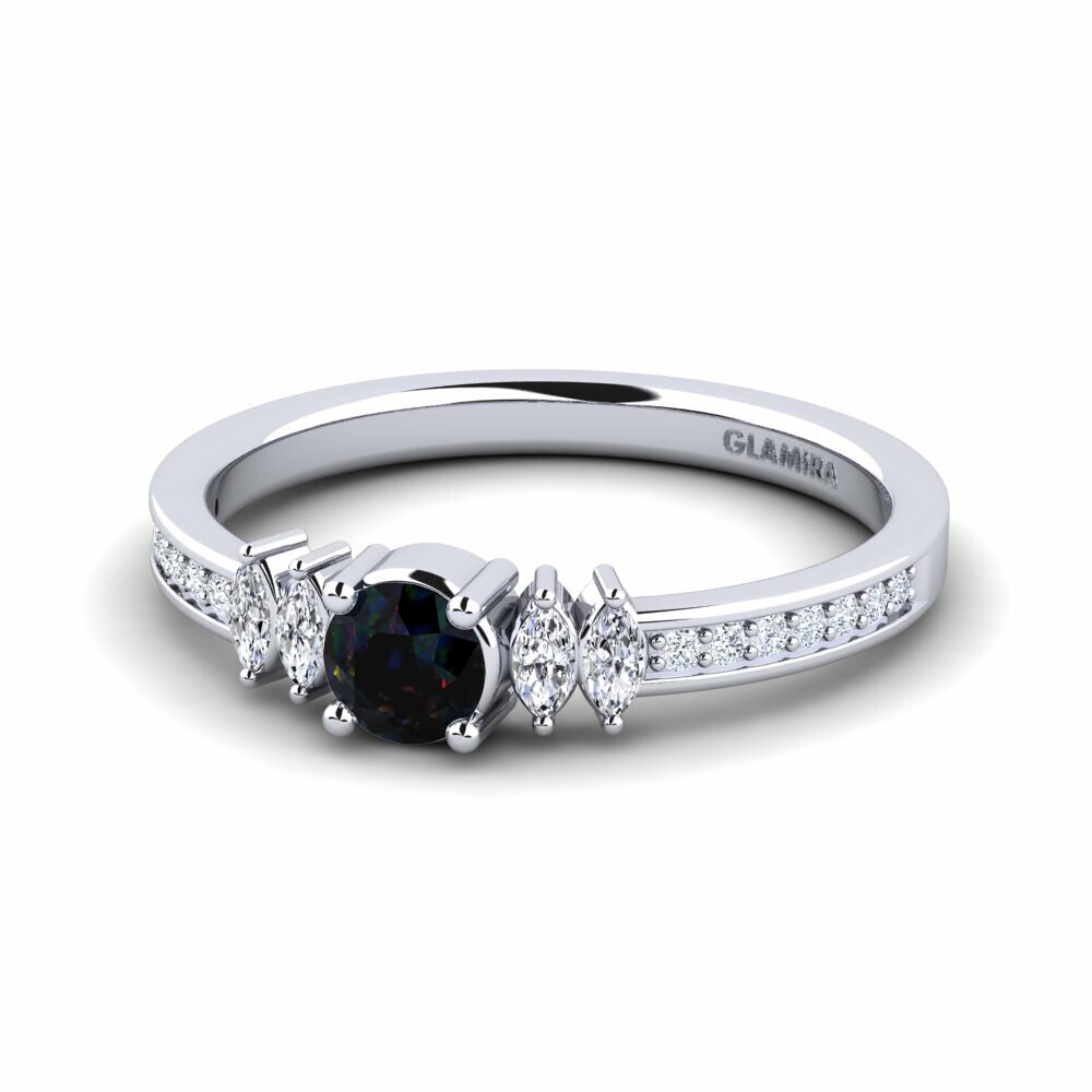 Black Opal Engagement Ring Hepsy