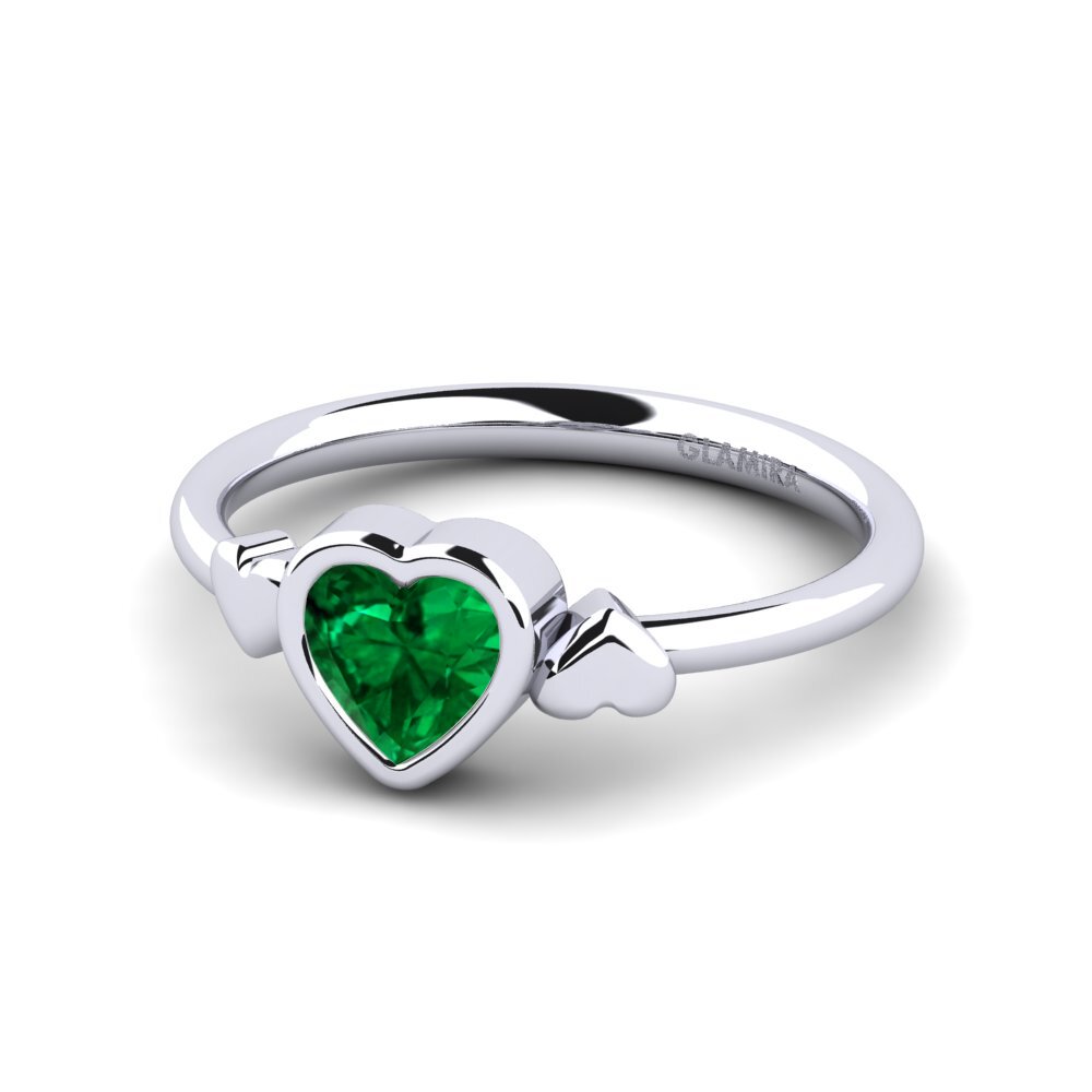 Emerald (Lab Created) Engagement Ring Hepto