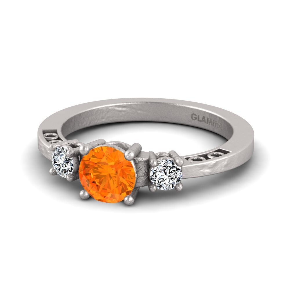 Zafiro Naranja Anillo de Mujer Hergy