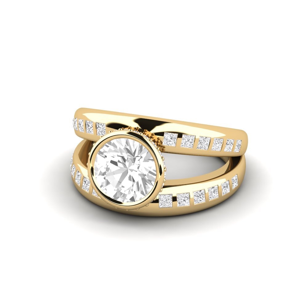 Zafiro blanco Anillo de compromiso Herkuq
