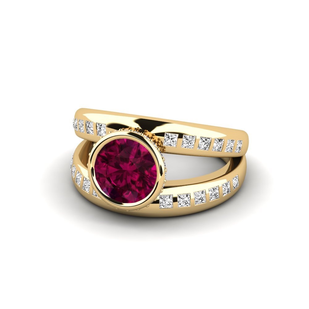 Rhodolite Garnet Engagement Ring Herkuq