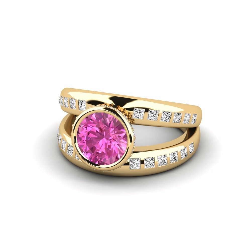 Topacio Rosa Anillo de compromiso Herkuq