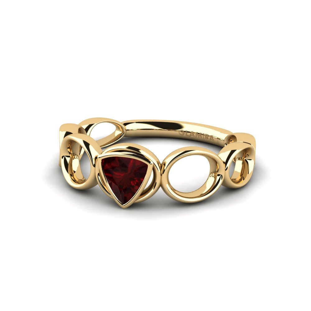 Trillion Garnet Engagement Ring Heryuwek